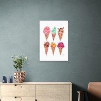 East End Prints Rainbow Ice Cream Cones Print