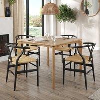 Hudson 4 Seater Square Extendable Dining Table, Oak