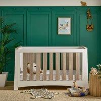 CuddleCo Ada Cot Bed, White Ash White/Brown