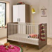 CuddleCo Enzo Cot Bed, Oak & White