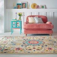 Hani Floral Wool Rug MultiColoured