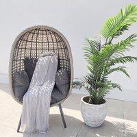 St Kitts Rattan Single Nest Chair Stone (Grey)