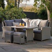 Barbados Compact Rattan Corner Set Slate (Grey)