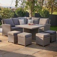 Barbados Rattan Square Corner Seating Set Slate (Grey)