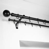 Oslo Double Layer Extendable Metal Curtain Pole with Rings