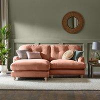 Martha Vintage Velvet Corner Chaise Peach