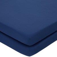 Pack of 2 Non Iron Toddler Fitted Sheets Navy Blue