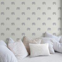 Elephant Wallpaper Light Green