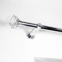 Dorma Glass Ball Extendable Metal Eyelet Curtain Pole