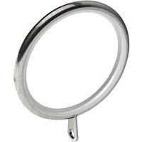 Pack of 6 Ashton Metal Curtain Rings Satin Silver