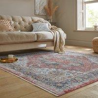 Dahria Square Rug Dahria Traditional Red