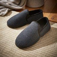 Mens Grey Herringbone Cupsole Slippers