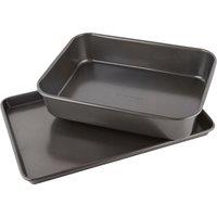 MasterClass Non Stick Twin Pack Roast Pan and Bake Pan