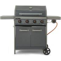 Tower Stealth Plus Four Burner Gas BBQ with Side Burner, Black Steel Black