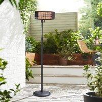 Swan Stand Patio Heater, Black Aluminium