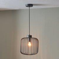 Dania Metal Wire Pendant, Matt Black Black