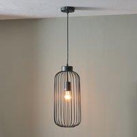 Dania Metal Wire Tall Pendant, Matt Black Black