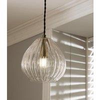 Ella Ribbed Glass Teardrop Pendant Light