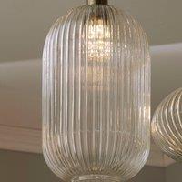 Abigail Tall Ribbed Glass Pendant Light