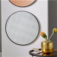 Wood Veneer Round Wall Mirror