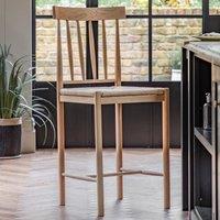 Elda Set of 2 Bar Stools, Oak