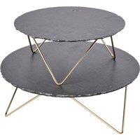 Artes Two Tier Serving Stand Grey/Silver