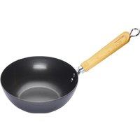 KitchenCraft World of Flavours Oriental Wood Handle Non-Stick Carbon Steel Wok