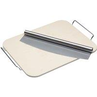 KitchenCraft World of Flavours Italian Pizza Stone and Cutter Rectangular 37.5x30cm