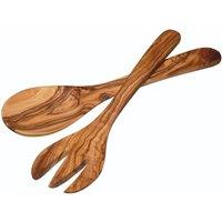 KitchenCraft World of Flavours Italian Olive Wood Salad Servers 29cm