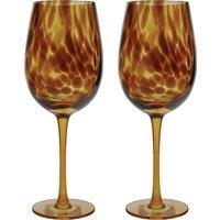 BarCraft Set of 2 Tortoiseshell Wine Glasses