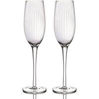 BarCraft Set of 2 Ridged Champagne Glass Flutes