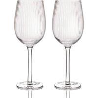 BarCraft Set of 2 Ridged Wine Glasses