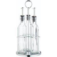 KitchenCraft World of Flavours Italian Three Bottle Oil and Vinegar Set with Stand 270ml