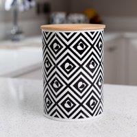 Monochrome Tile Storage Kitchen Canister