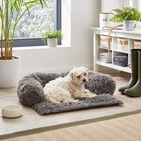 Grey Fur Sofa Dog Bed Grey