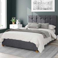 Hepburn Plush Velvet Ottoman Bed Frame grey