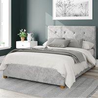 Presley Mirazzi Velvet Ottoman Bed Frame Silver