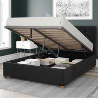 Hepburn Plush Velvet Ottoman Bed Frame black