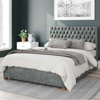 Monroe Distressed Velvet Ottoman Bed Frame