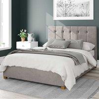 Hepburn Plush Velvet Ottoman Bed Frame Silver