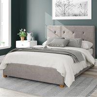 Presley Plush Velvet Ottoman Bed Frame Silver