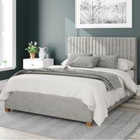 Grant Plush Velvet Ottoman Bed Silver