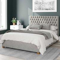 Monroe Plush Velvet Ottoman Bed Frame Velvet Silver (Grey)