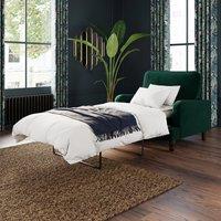 Beatrice Matte Velvet Snuggle Single Sofa Bed Matte Velvet Bottle Green