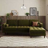 Zoe 4 Seater Corner Double Sofa Bed, Velvet