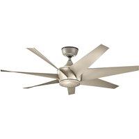 Kichler Lehr II Ceiling Fan & Remote, 137cm Silver