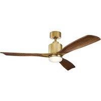 Kichler Ridley II Ceiling Fan with Light & Remote, 132cm Brass