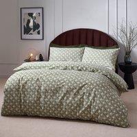 HEM Alexa Cotton Rich Duvet Cover & Pillowcase Set, Green