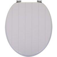 Tongue and Groove Grey Toilet Seat