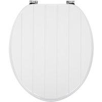 Tongue and Groove White Toilet Seat